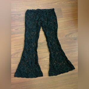 Amazing Lace Bell bottom pants with corset tie front and adjustable waist